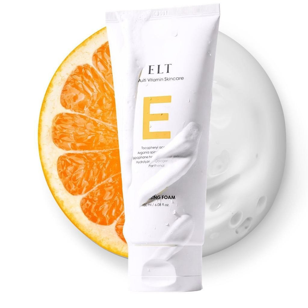 ELT Multi Vitamin Korean Skincare Vita Youth Espuma de Limpeza com Vitamina C, 6.08 fl oz - Limpador