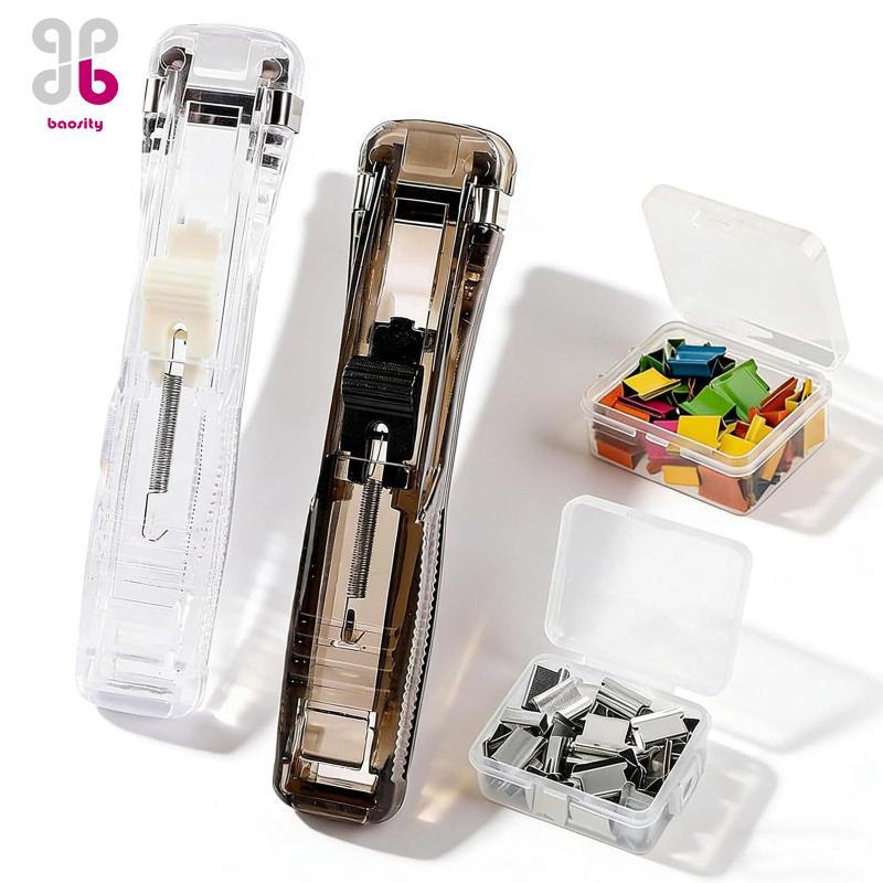 ความBaosity Portable Binder Clip Paper Fastener Compact Binder Clip Staple Paper Fastener