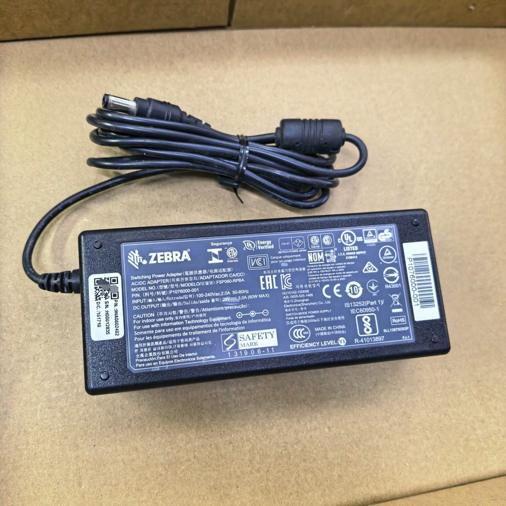 Zebra GK888TT GK888CN LP2844 เครื่องพิมพ์ฉลากบาร์โค้ดสายไฟอะแดปเตอร์สายไฟ 20V