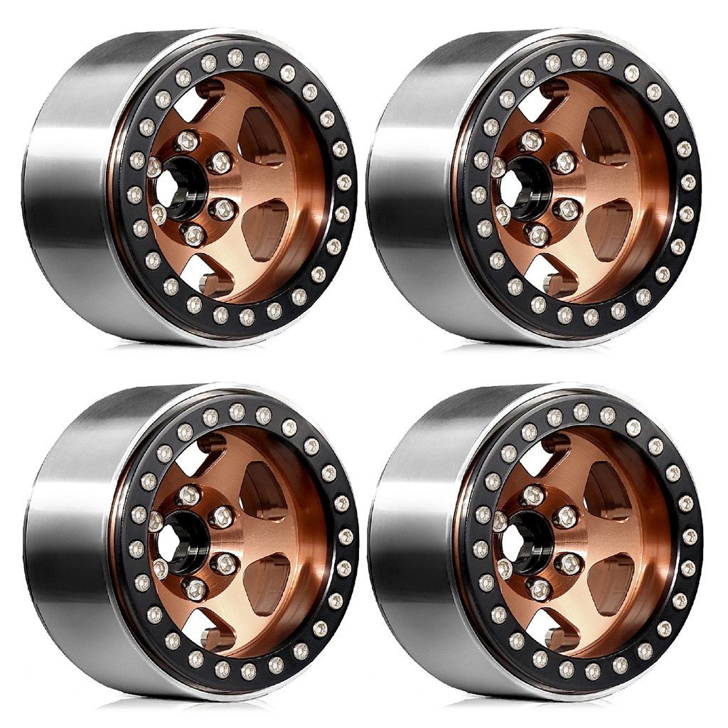 4PCS 1.9 Beadlock ล้อขอบ 12 มม.Hex สําหรับ 1/12 MJX H12Y 1/10 RC Crawler TRX4 Axial SCX10 III 90046 