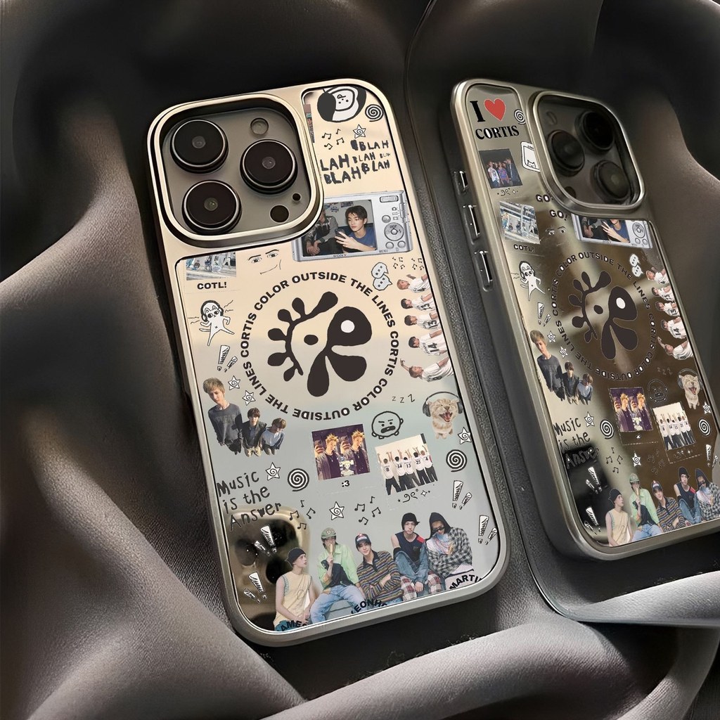 CORTIS Collage Graffiti เปลือกกระจกไฟฟ้าเหมาะสําหรับ Apple 1514 Glory 9