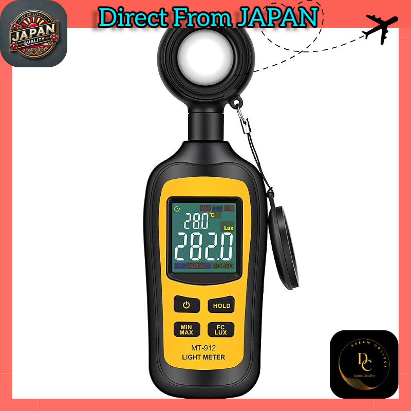 Light Meter — Digital Lux Meter and Handheld Ambient Temperature Meter, Measuring Range up to 200,00