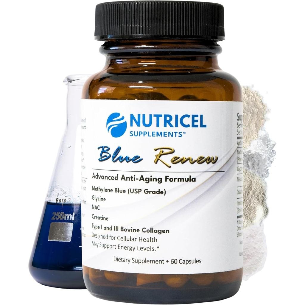 อาหารเสริม Nutricel Methylene Blue Capsules พร้อมเติม Glycine + NAC (GlyNAC) คอลลาเจน และ Creatine -