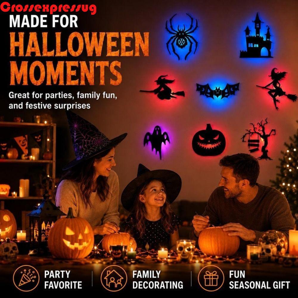 VORTEX 8 ชิ้น/12 ชิ้นสติ๊กเกอร์ติดผนังค้างคาว, 3D Luminous Bats วัสดุ PET LED Bat Light, Party Essen