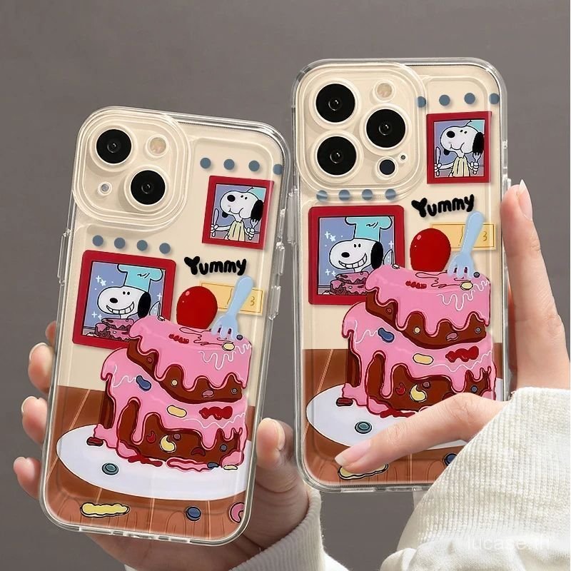 เคสโทรศัพท์กันกระแทกอร่อยขนมเค้กลูกสุนัขเหมาะสําหรับ iPhone 15promax 15 16 17 pro max xs xr 11 12 13