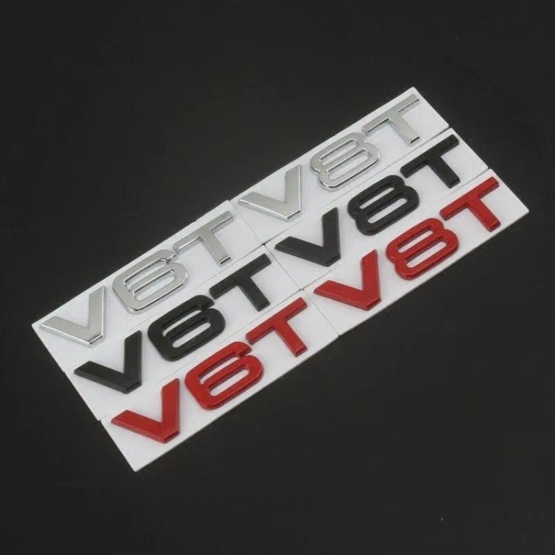 เหมาะสําหรับ V6T V8T ป้ายด้านข้างสําหรับ A4L A5 A6L A7 Q7 โลโก้รถสําหรับ Q5 A8L fender สติกเกอร์ log