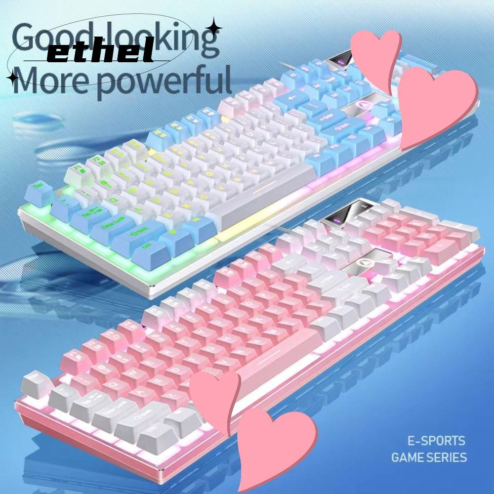 ETHEL คีย์บอร์ดแบบมีสาย, คีย์บอร์ดเกม K500 104 คีย์, อินเทอร์เฟซ USB คีย์บอร์ดเมมเบรนความรู้สึกเชิงก