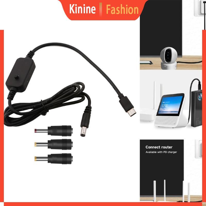KIN สาย USB C ถึง 5V 9V 12V 20V สําหรับพัดลมเราเตอร์กล้องวงจรปิดจอภาพเด็ก