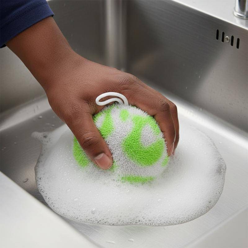 Blossom Bazaar Soft Desktop Cleaning Ball ไม่ไหลทําความสะอาดเครื่องมืออ่างล้างหน้าก๊อกน้ําแปรงอ่างอา