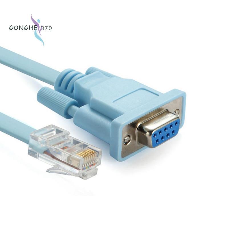 [gonghe370]สายคอนโซล USB RJ45 Cat5 Ethernet To Rs232 DB9 COM พอร์ต Serial เราเตอร์แบบโรลโอเวอร์หญิงส