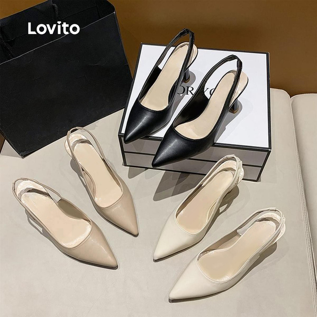 Lovito حذاء كعب عالٍ بسيط للعمل والأعراس — صورة 2