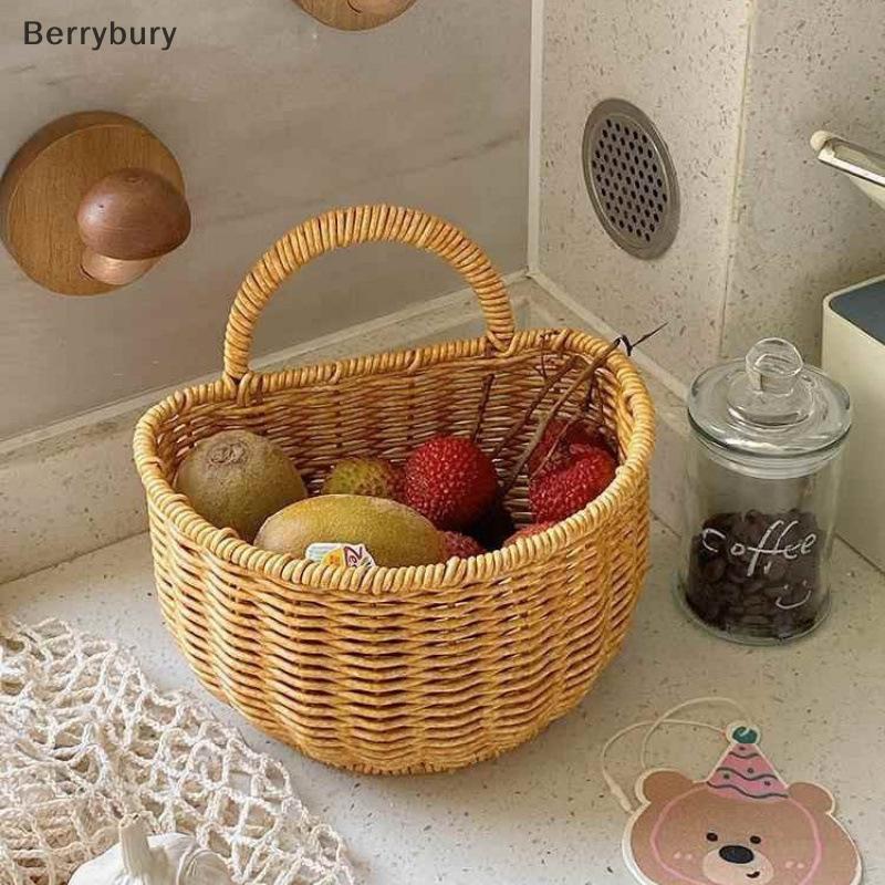 Berrybury Boho Chic Wall ตะกร้าแขวนงานฝีมือสําหรับที่เก็บของในครัวและผู้ถือขิงใหม่