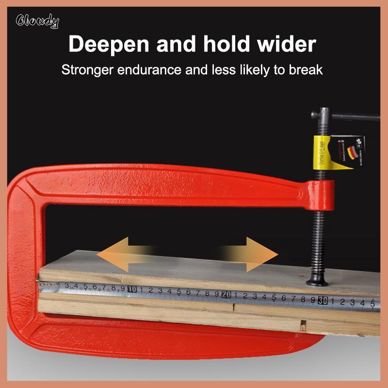 [Cloudy] แคลมป์ G หนา Heavy Duty คอลึก Stable Clamping Force สําหรับตัดโลหะอุตสาหกรรมไม้ถืองานการประ