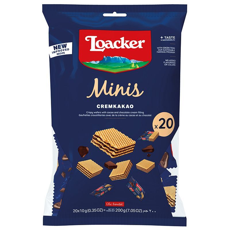 ล็อคเกอร์เวเฟอร์มินิครีมโกโก้ 180กรัม Loacker Mini Cream Cocoa 180g.