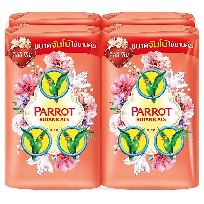 แพรอทพฤกษาสบู่ก้อนลิลลี่พีช 105กรัม แพค4 Parrot Botanic Bar Soap Lily Peach 105g.Pack4