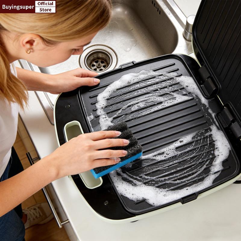JOE 3 ชิ้น Grill Scraper ฟองน้ําชุดวัสดุทนทาน Griddle เครื่องมือทําความสะอาดสําหรับ Grooved Grill Pa