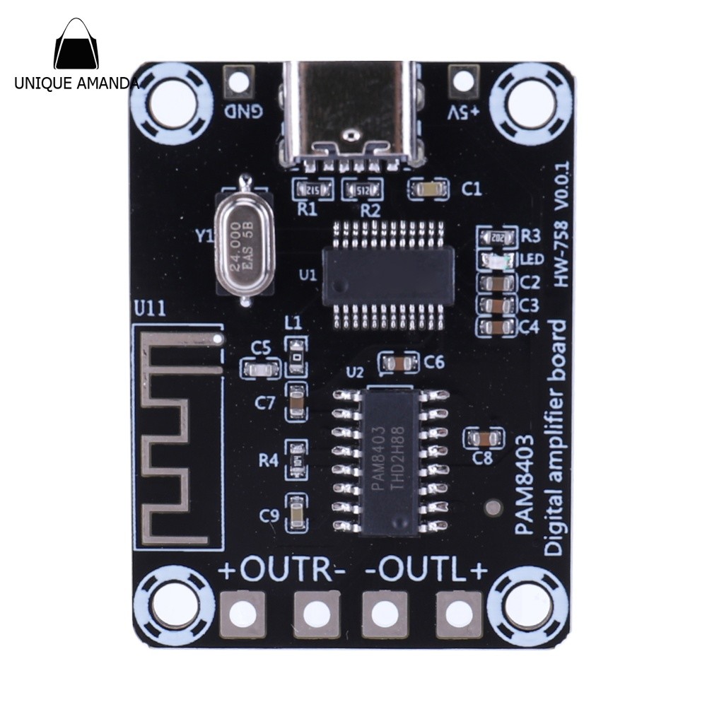 อีไลฟ์010☁ XH-A155 Mini PAM8403 เครื่องขยายเสียง 5W+5W TYPE-C แหล่งจ่ายไฟ