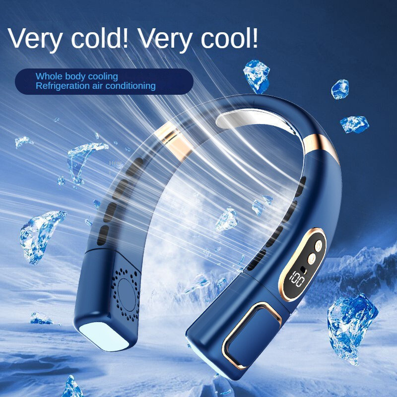 พัดลมแขวนคอเข็มขัดแสง 5 ความเร็วจอแสดงผลดิจิตอล Bladeless Mute คอแขวน Xiaoice Porcelain พัดลม USB ชา