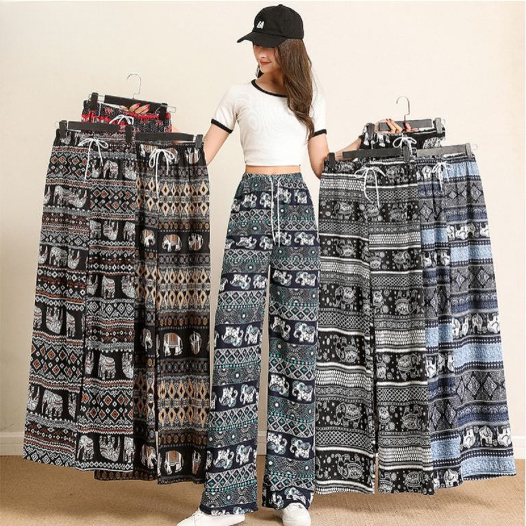 🔥 ใส่  ASHO888 ลดเพิ่ม 15%  🔥(D-001) กางเกงลายช้างไทย กางเกงช้างขายาวสุดฮิต กางเกงทรงหลวม ใส่สบาย มี 7 สี เลือกสีได้