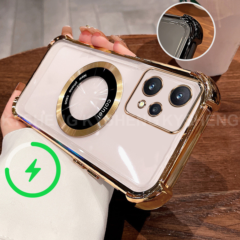 สําหรับRealme 9 Pro PLUS V25 13 Pro 7 5G Narzo 30 Pro 4g 5Gเคสโทรศัพท์TPUชาร์จแม่เหล็กสี่มุมAnti Dro