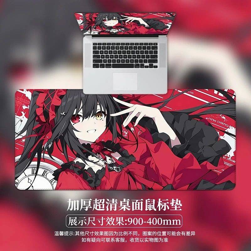 Date A Live Peripheral Oversized Mouse Pad Kurumi Tokisaki Office Game Computer Non-Slip Keyboard Pa
