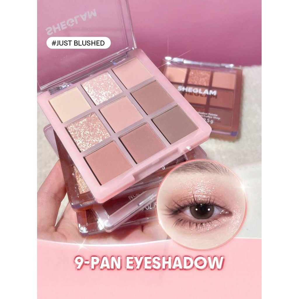 SHEGLAM Just Blushed 9-Pan Eyeshadow Palette Graduation Birthday Holiday Summer Fall Autumn Y2K Fanc