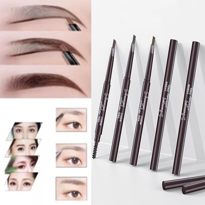 ดินสอเขียนคิ้ว กันน้ำ 2in1 หัวคู่ มีแปรงปัดคิ้วในตัว