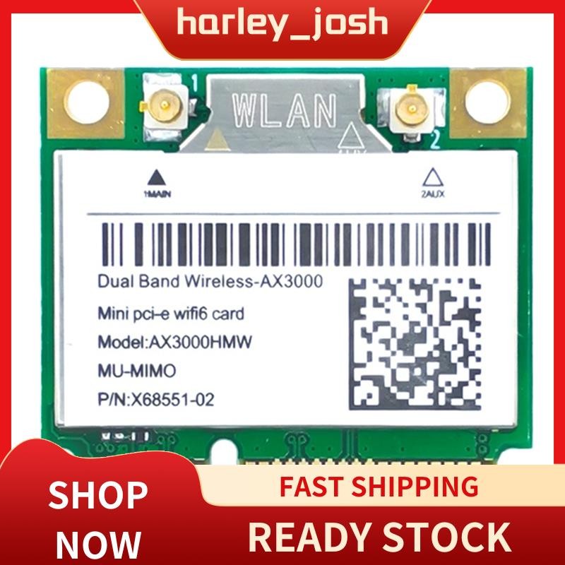 harley_josh การ์ดเครือข่าย AX200 AX3000HMW Mini PCI-E 6 อะแดปเตอร์ไร้สาย 2.4G/5G 5.1 802.11AX สําหรั