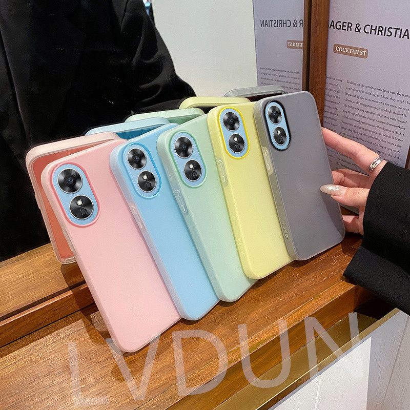 เคส OPPO   A17 / A17K   Ins minimalist dopamine jelly 2-in-1 phone case is fashionable and simple, with a new detachable and photo installable design