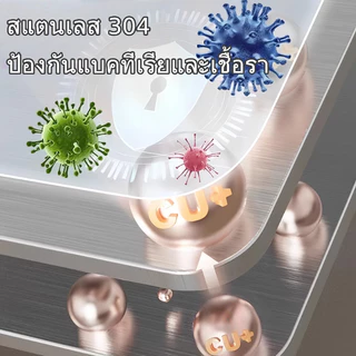 เขียงสแตนเลส 304 ป้องกันเชื้อรา อผักเขียงในครัวเรือ นสองด้าน เขียงเกรดอาหาร ทำความสะอาดง่าย
