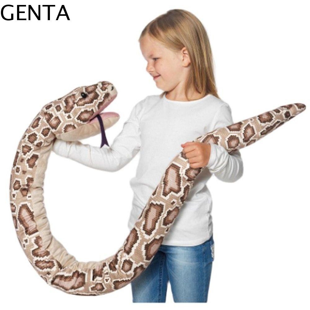 GENTA งูตุ๊กตาของเล่นของขวัญวันเกิด 150 ซม.น่ารัก Plushie Python งู Plushie หมอนยาวสัตว์เลื้อยคลาน Python ตกแต่งบ้านนุ่มของเล่น Tricky Prank ตุ๊กตาสัตว์ตุ๊กตา