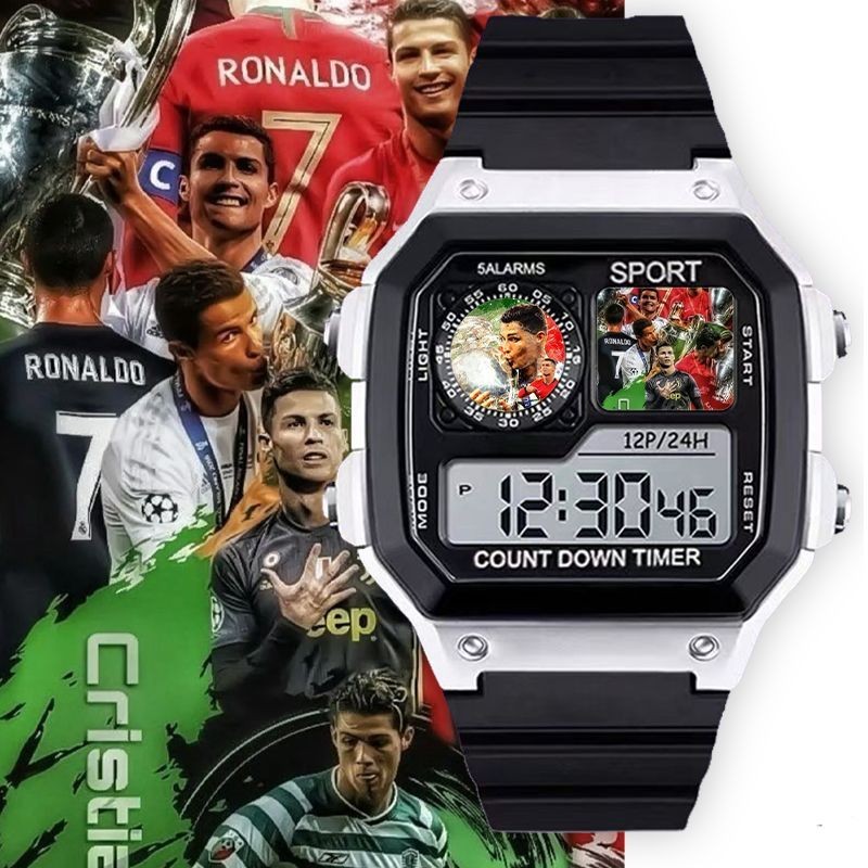 C Ronaldo Portugal Ronaldo สินค้าที่กําหนดเองนาฬิกาสองมิตินาฬิกาชาย