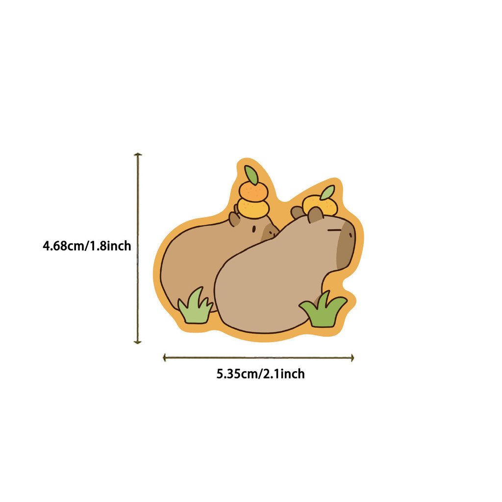 สติ๊กเกอร์การ์ตูน Capybara Graffiti 50 ชิ้น – ตกแต่ง DIY กันน้ําสําหรับกระเป๋าเดินทาง, โน๊ตบุ๊ค - รูปที่ 4