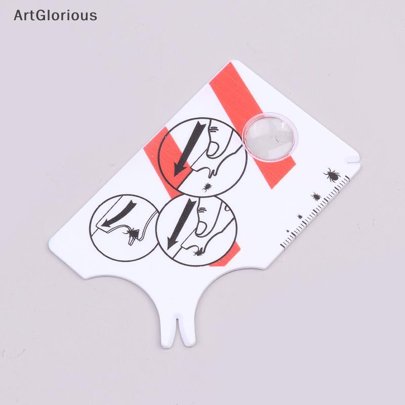 Art Tick Card For People Tick Remover สําหรับสุนัขแบบพกพา Tick Card พร้อมแว่นขยายสําหรับลบเห็บอย่างอ