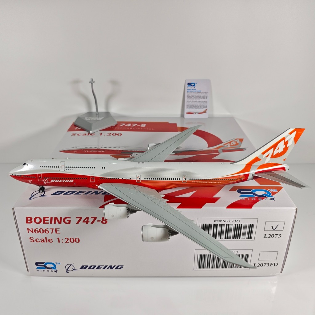 Fast Shipping - SQ Wings L2073 1: 200 โบอิ้งโรงงานเดิม B747-8i N6067E โมเดลเครื่องบินโลหะผสม