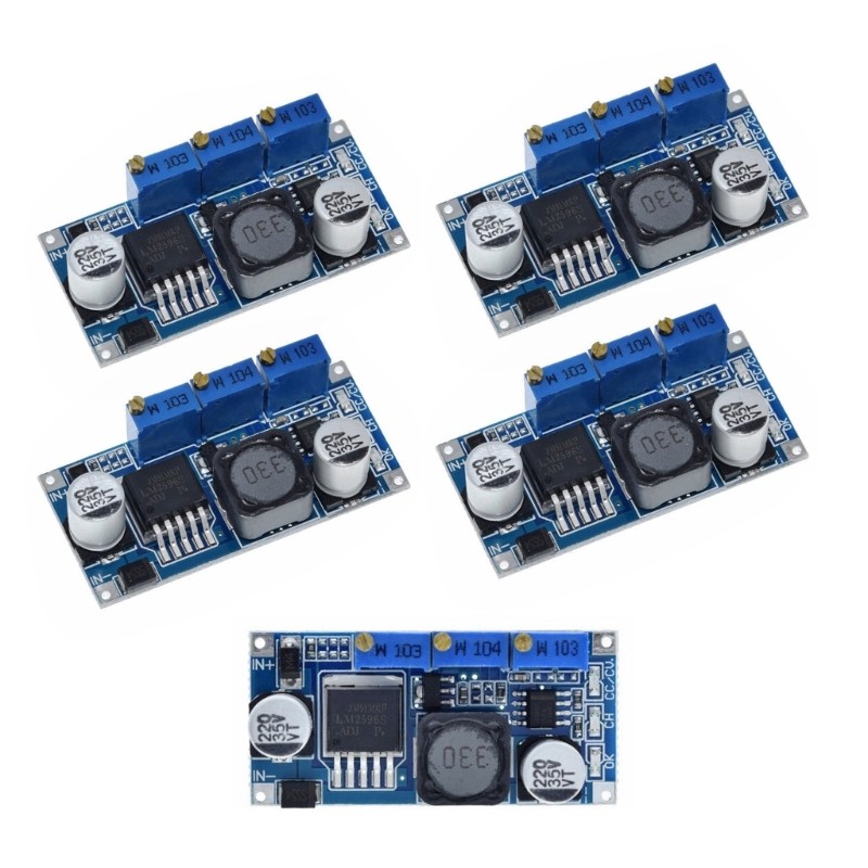 QUU 5 LM2596 DC7-35V Converter Module Stable Output สําหรับโครงการอิเล็กทรอนิกส์