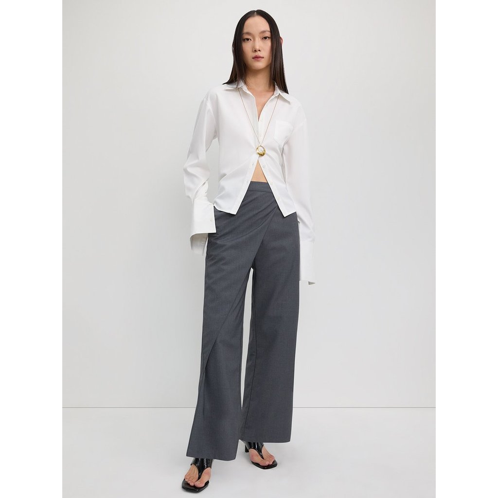 [Pomelo] กางเกงแต่งเลเยอร์อสมมาตร / Asymmetric Layered Pants — صورة 5