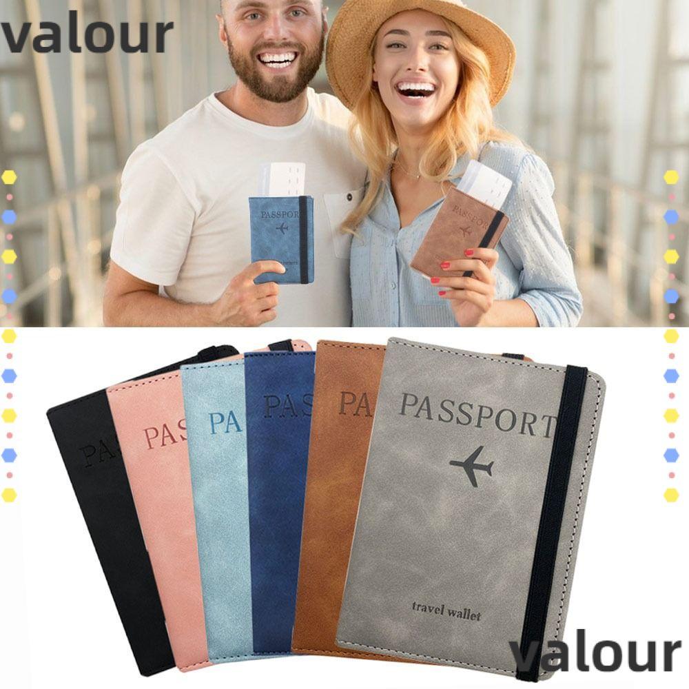 VALOUR Passport Bag, Leather Multi-function RFID Passport Holder, Portable Ultra-thin Waterproof RFI