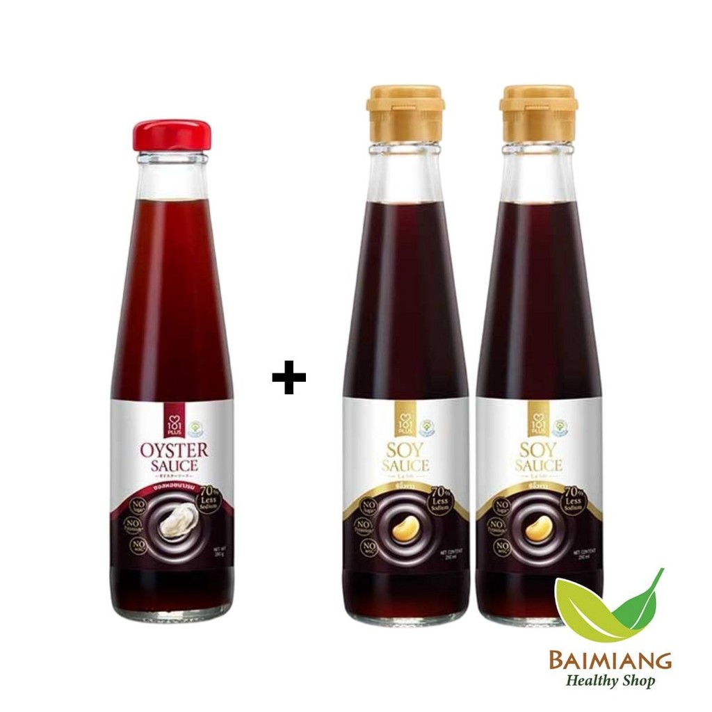 101 PLUS ซอสหอยนางรม ขนาด 280 g. และ ซอสปรุงรสซีอิ๊วขาว ขนาด 250 g.