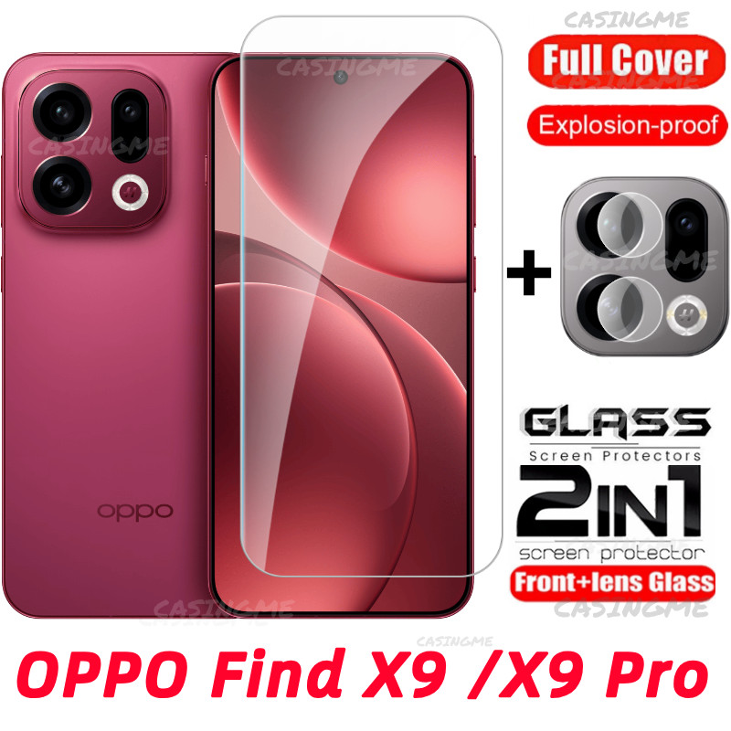 OPPO Find X9 X9Pro 2025 กระจกนิรภัยคลุมทั้งหมด Flim สําหรับ OPPO Find X9 FindX9 OPPOFindX9 X 9 9X Pro X9Pro 4G 5G 2025 ฟิล์มด้านหน้ากลับเลนส์กระจกกลับกล้องเลนส์ป้องกันหน้าจอ