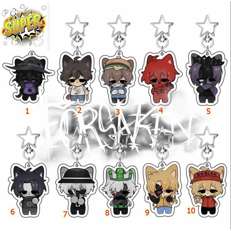 อะคริลิค Forsaken ร้อนเกม Guest 1337 Noob Sedletsky John Doe c00lkid Elliot Chibi จี้ KeyRing พวงกุญแจสําหรับเล่นเกม Gif
