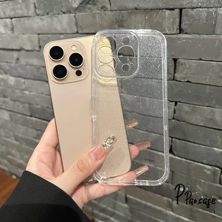 เคสไอโฟน11 16 เหมาะสำหรับ IPhone 15 16 12 11 13 17 14 Pro Max X XS XR Max 14 1516 7 8 Plusผงประกายสีทึบแสงใสป้องกันการตก
