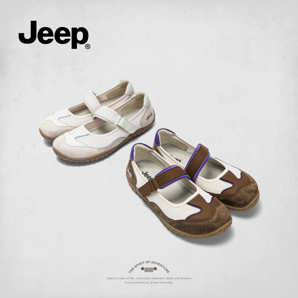JEEP รองเท้ารถจี๊ปแบบแบนสำหรับผู้หญิง สไตล์ใหม่ ระบายอากาศดี น้ำหนักเบา พอดีเท้า เหมาะสำหรับสวมใส่เป็นประจำ
