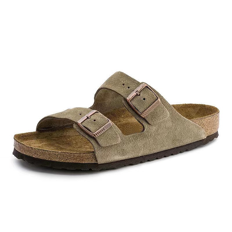 Birkenstock Boken Cork ผู้หญิง Emitter 复古皮รองเท้าผู้ชายและผู้หญิง
