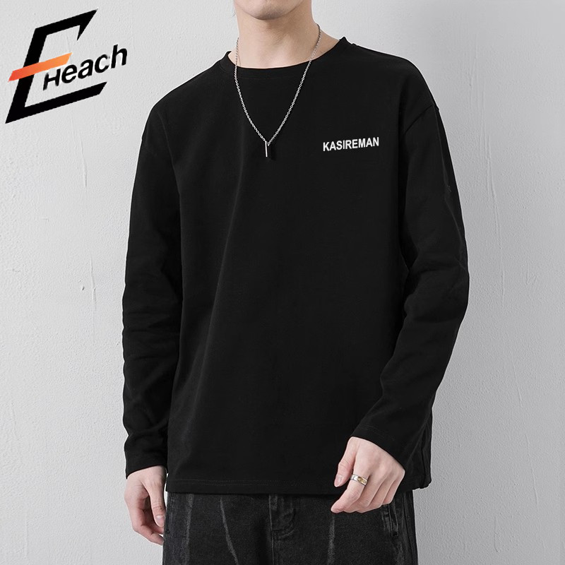 เสื้อยืดแขนยาวสำหรับฤดูใบไม้ร่วง สไตล์เยาวชน พอดีตัว พร้อมบริการขายส่ง