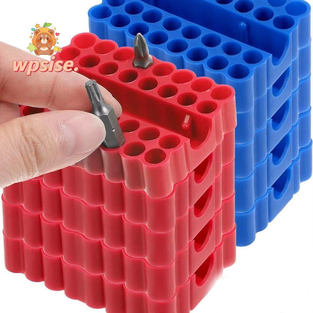 WPSISE Hex Shank Organizer, 32 หลุม PVC Bit Holder, ทนทานความยืดหยุ่นสูง Bit Storage Strip เครื่องมื