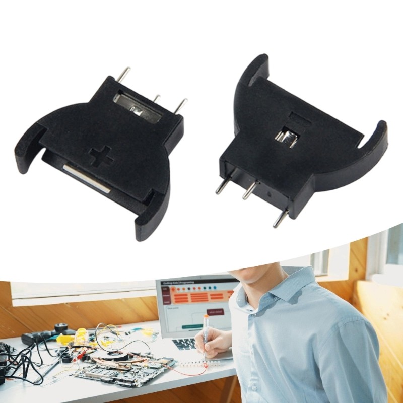 R* ตัวยึด CR2032 แบบครึ่งวงกลม Secure Snap On กลไก วัสดุ ABS สําหรับการเดินทางที่จําเป็น