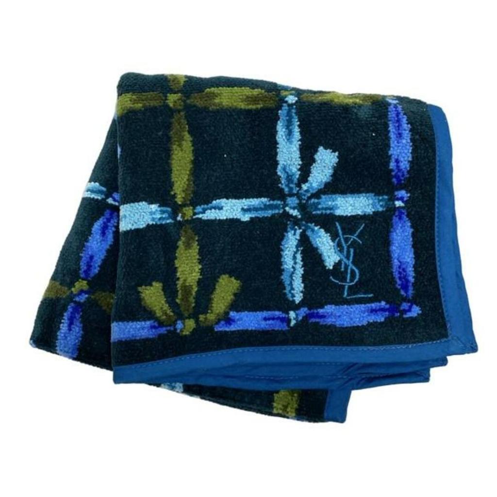 Yves Saint Laurent YSL green Laula SAINTLAURENT Fashion Accessories cotton dark Navy Multi Direct fr