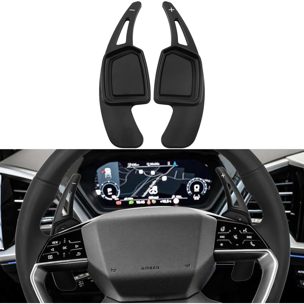 อลูมิเนียมพวงมาลัยรถเปลี่ยนพายสติกเกอร์ขยายสําหรับ Audi Q4 e-tron 2022-2025, A5/Q5/S e-tron GT/Q6/SQ