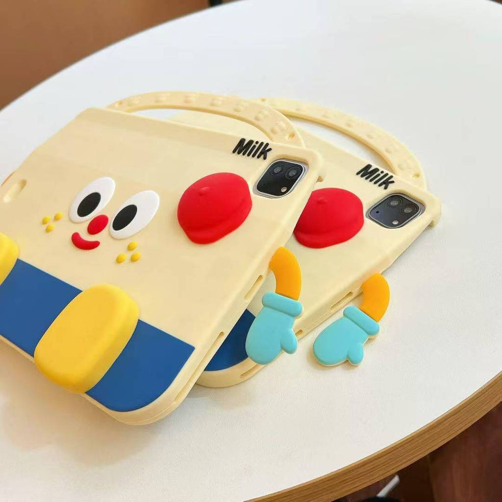 การ์ตูนสร้างสรรค์ตลก 3D นมกล่องสําหรับ IPad10.2 Shell Ipad10th 5th ฝาครอบ Mini6/7 Air11 M2/3 ฝาครอบซิลิโคน Air4/5 10.9 Anti-fall กรณี IPadPro11 M2 Ipad11th Air7 Anti-bending ฝาครอบ - รูปที่ 6